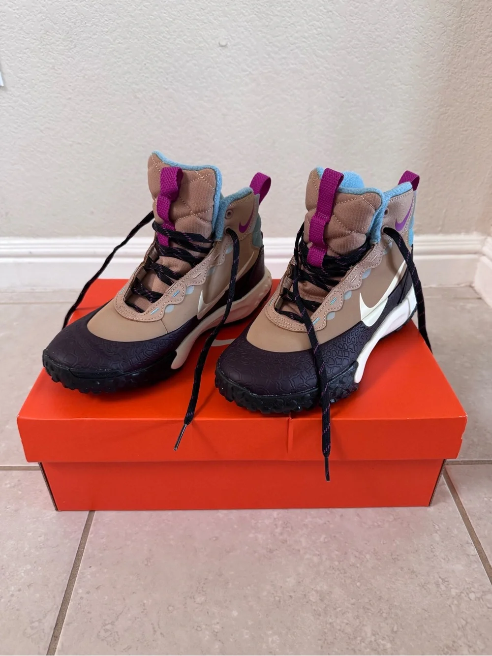 Nike Kids Brown, Black & Purple Trail Boots